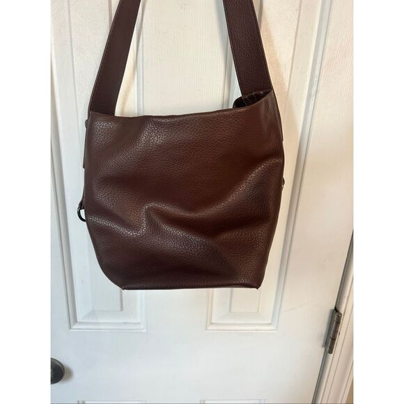 Steve Madden Coffee Brown Faux Leather BMonte Bucket Shoulder Bag boho - Picture 3 of 8